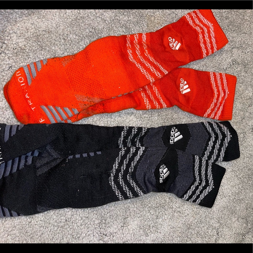 Two adidas socks. Wore them once.